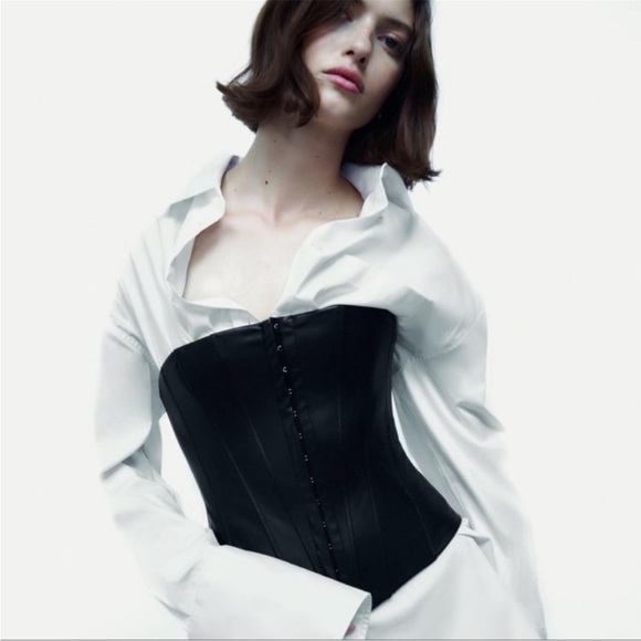 Zara Faux Leather Corset Top XS - Picture 3 of 15